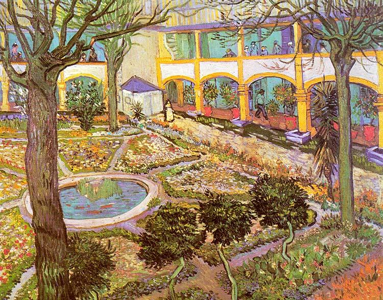 Vincent Van Gogh The Courtyard of the Hospital in Arles oil painting picture